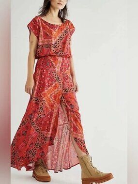 FREE PEOPLE Blakely Maxi Dress / Red Combo